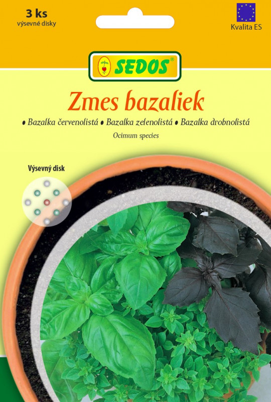 Zmes bazaliek : Bazalka červenolistá, Bazalka zelenolistá, Bazalka drobnolistá